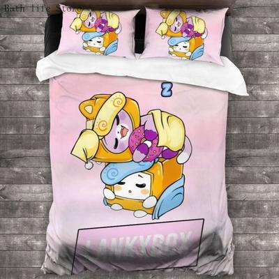 Lankybox Foxy Boxy Bedding Set Single Twin Full Queen King Size Bed Set for Kids Decor Home Cartoon Duvet Cover