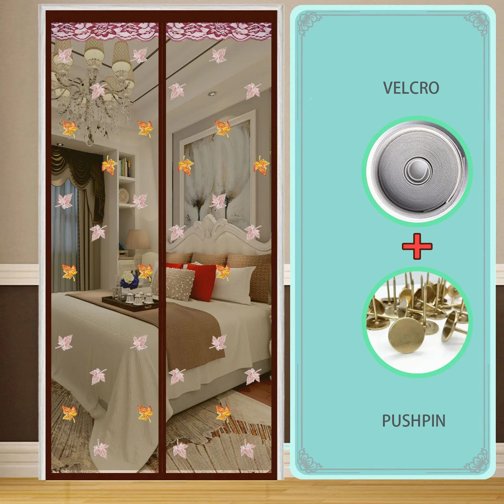 Дверная занавеска летняя антимоскитная бытовая магнитная сетка для двери магнитная пара всасывающая перегородка занавеска без дырокола 90x220cm