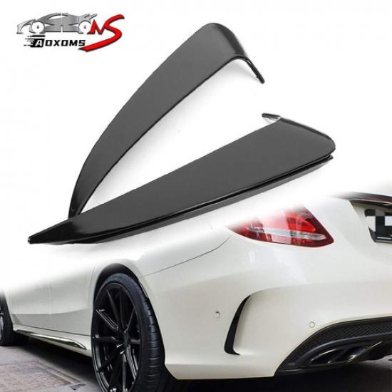 Gloss Black Rear Bumper Spoiler Canard Air Vent Cover Trim For Benz W205 C-Class