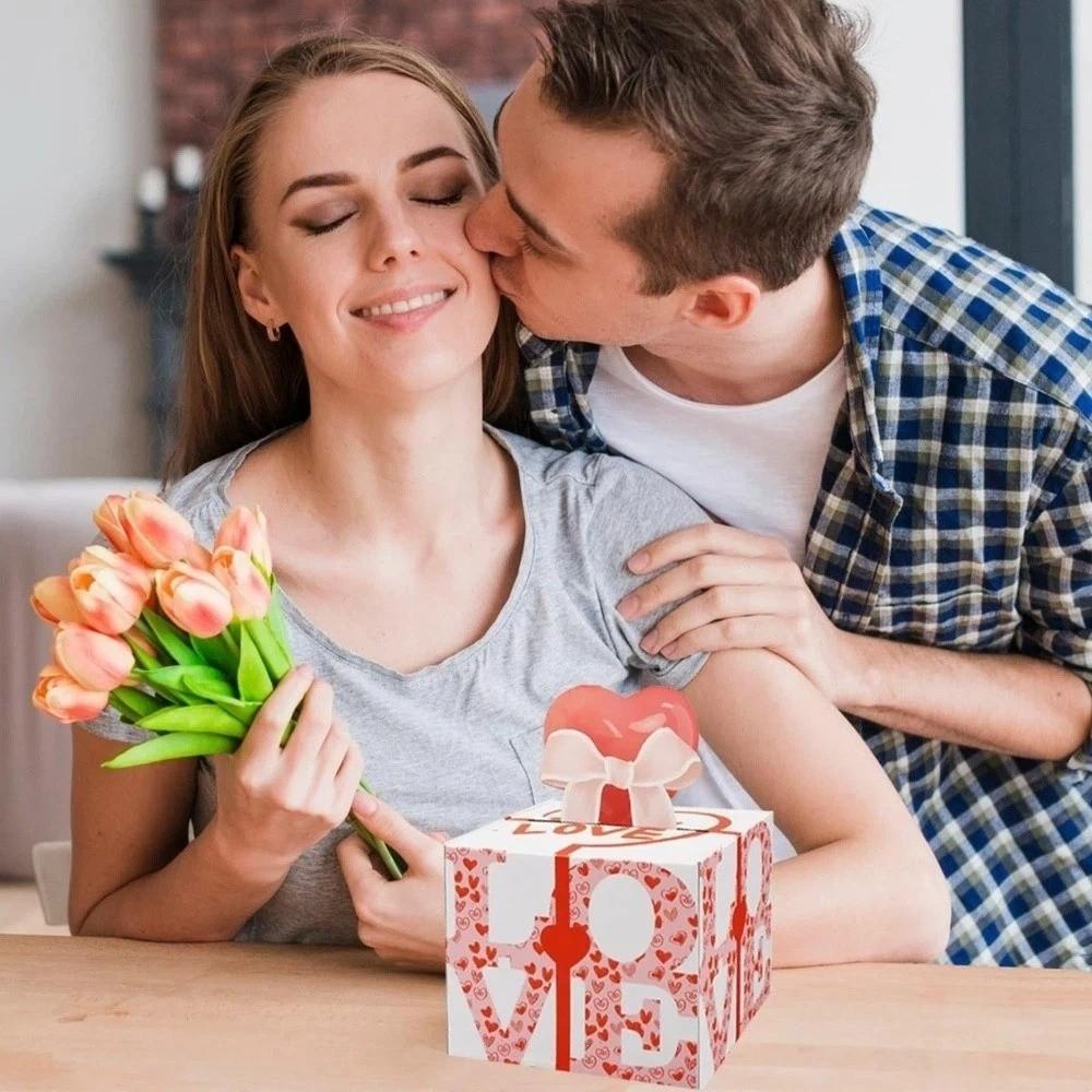 Surprise Valentine's Day Cash Pull Box Love Heart DIY Money Holder Birthday Cash Gift Paper Funny Birthday Money Box Wedding