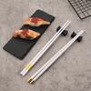 5 Paar Weißgold Koreanische Essstäbchen Japanische Essstäbchen Wiederverwendbare Essstäbchen Waschbare Lebensmittelqualität Rutschfeste Essstäbchen Einfach zu bedienen