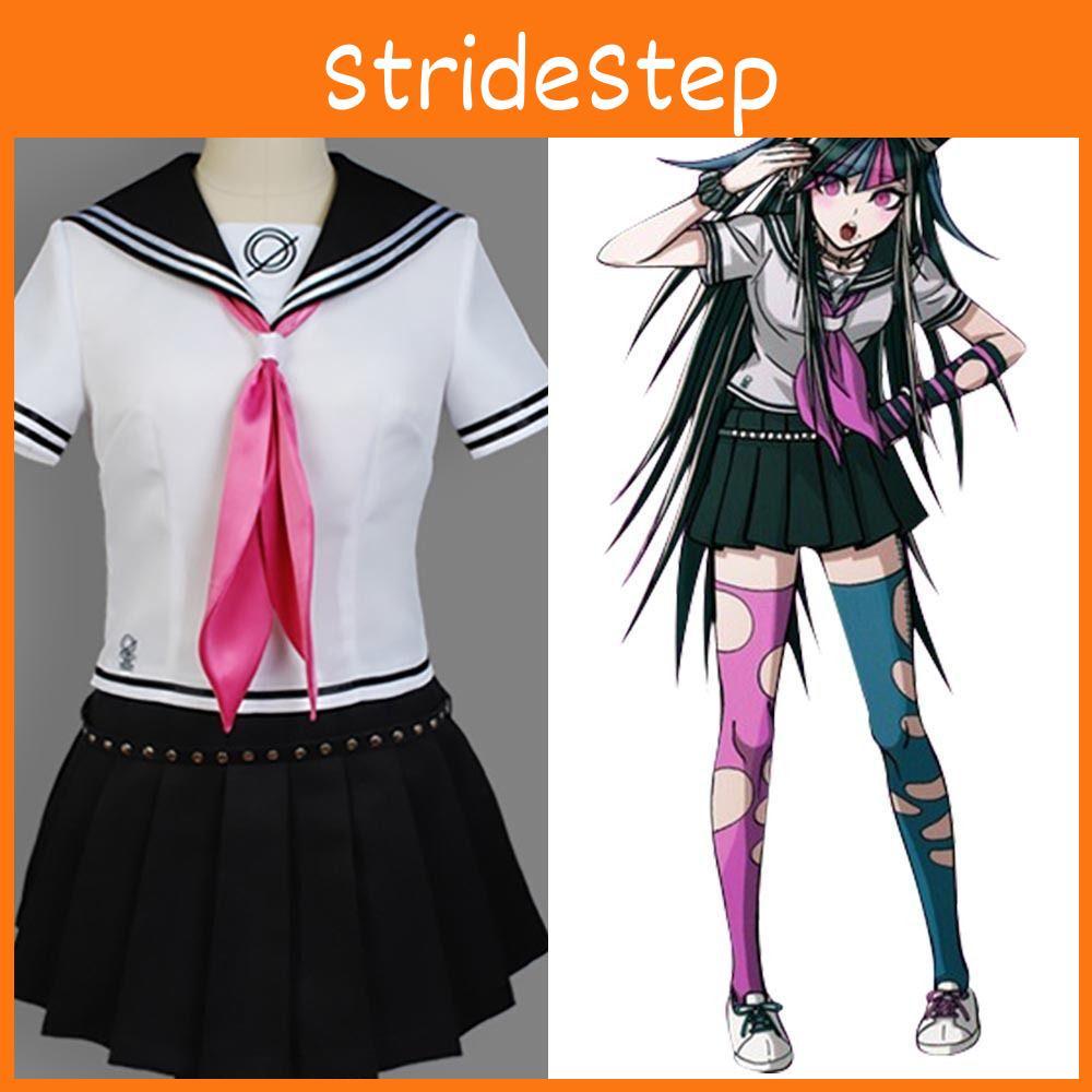 Fashionable Danganronpa Ibuki Mioda Cosplay Costume Suit With Vibrant Black And White Design