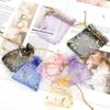 Organza Bags Jewelry Pouch Bronzing Star Moon Drawstring with Drawstring Gift Wedding Celebration Party Souvenir Candy Package