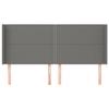 Kopfteil - Maison Exclusive - mit Ohren - Dunkelgrau - Höhenverstellbar 203 x 16 x 118/128 cm