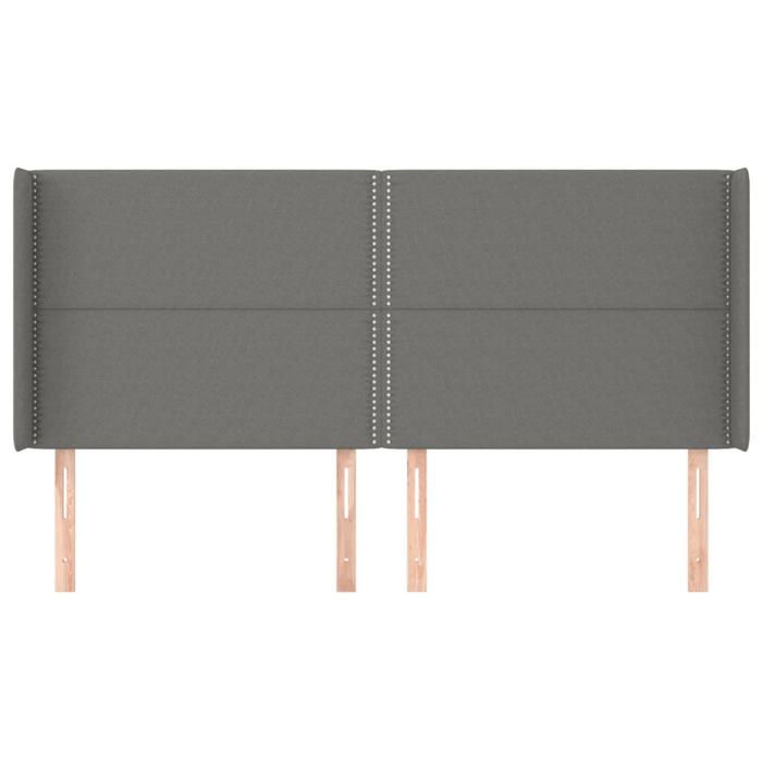 Kopfteil - Maison Exclusive - mit Ohren - Dunkelgrau - Höhenverstellbar 203 x 16 x 118/128 cm
