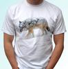 Wolf White Kids Boys T-Shirt Animal Tee Top Design Gift - S S Kids Baby Sizes