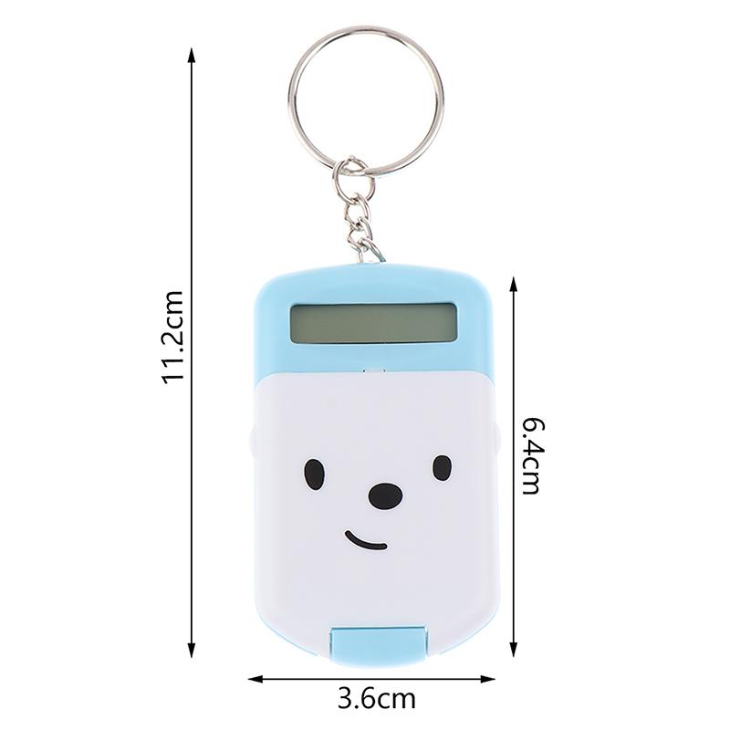 Mini Cute Lid Calculator Display Office Supplies Primary School Exam Public Use Portable Calculator Pocket Size Keychain