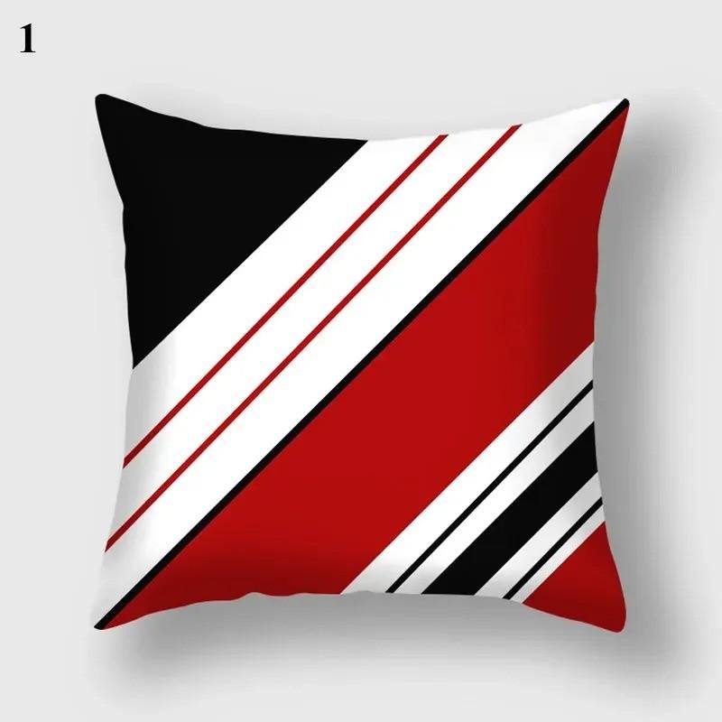 Geometric Red Black White Patterned Cushion Pattern Cushion Cover Suitable For Sofa Bedroom Car Pillow Cover