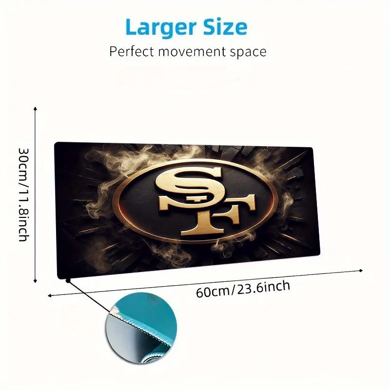 San Francisco 49ers2 Print Cushion Non-slip Laptop Tablet Big Mousepad XXL Mat Mini PC Playmat With Lock edge