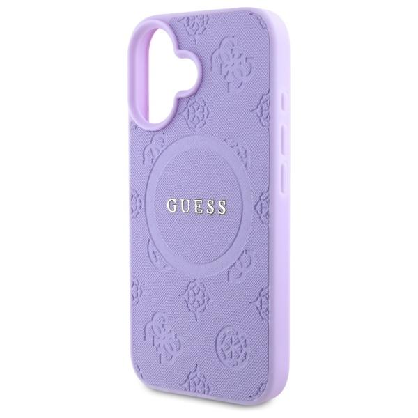 Guess Guhmp16Mpsapsmeu Iphone 16 Plus    6.7 Fioletowy/Purple Hardcase Saffiano Peony Classic Logo Magsafe