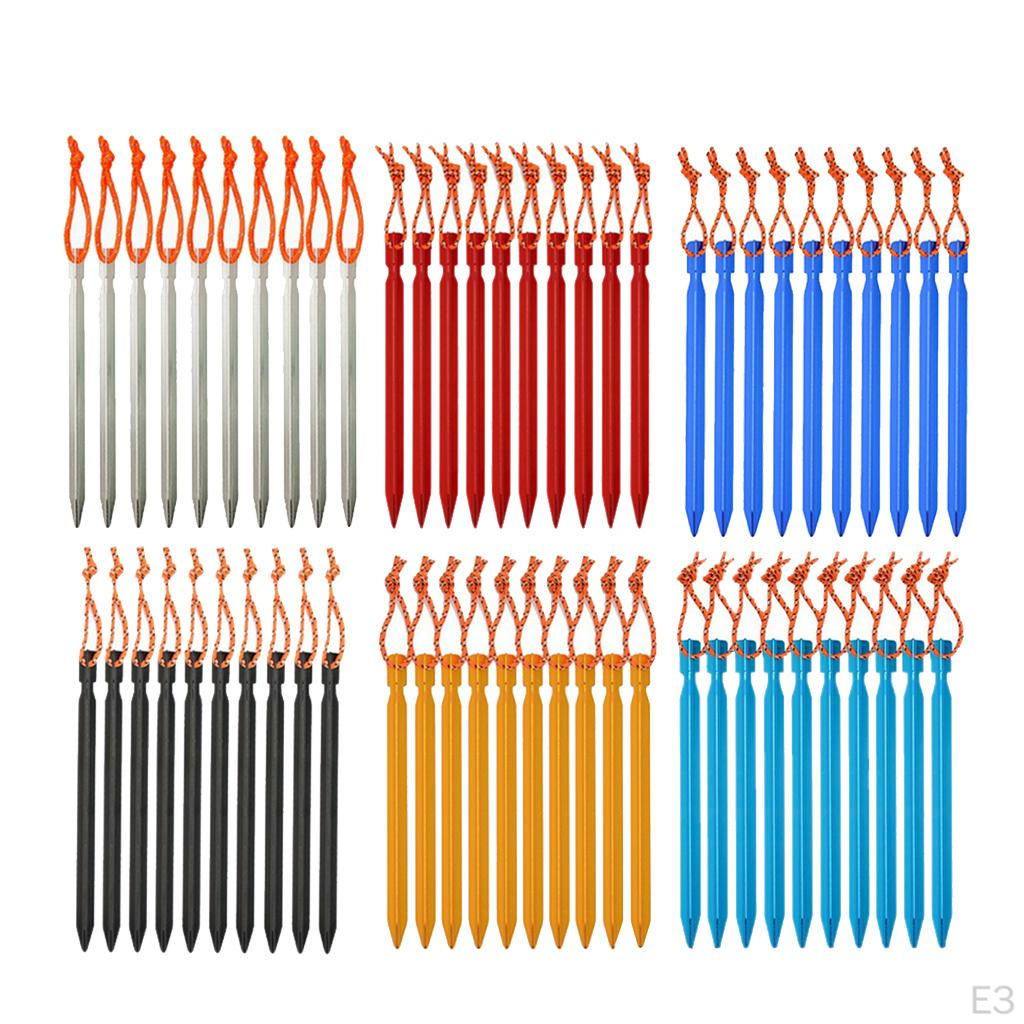 10 Pack Heavy Duty Aluminum Alloy Tent Stakes