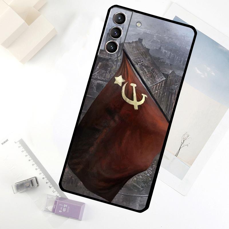 USSR Flag Soviet Union Phone Case For Samsung Galaxy S20 FE S21 S22 S23 S24 S25 S26 Ultra S10 S25 Plus S25 FE Cover