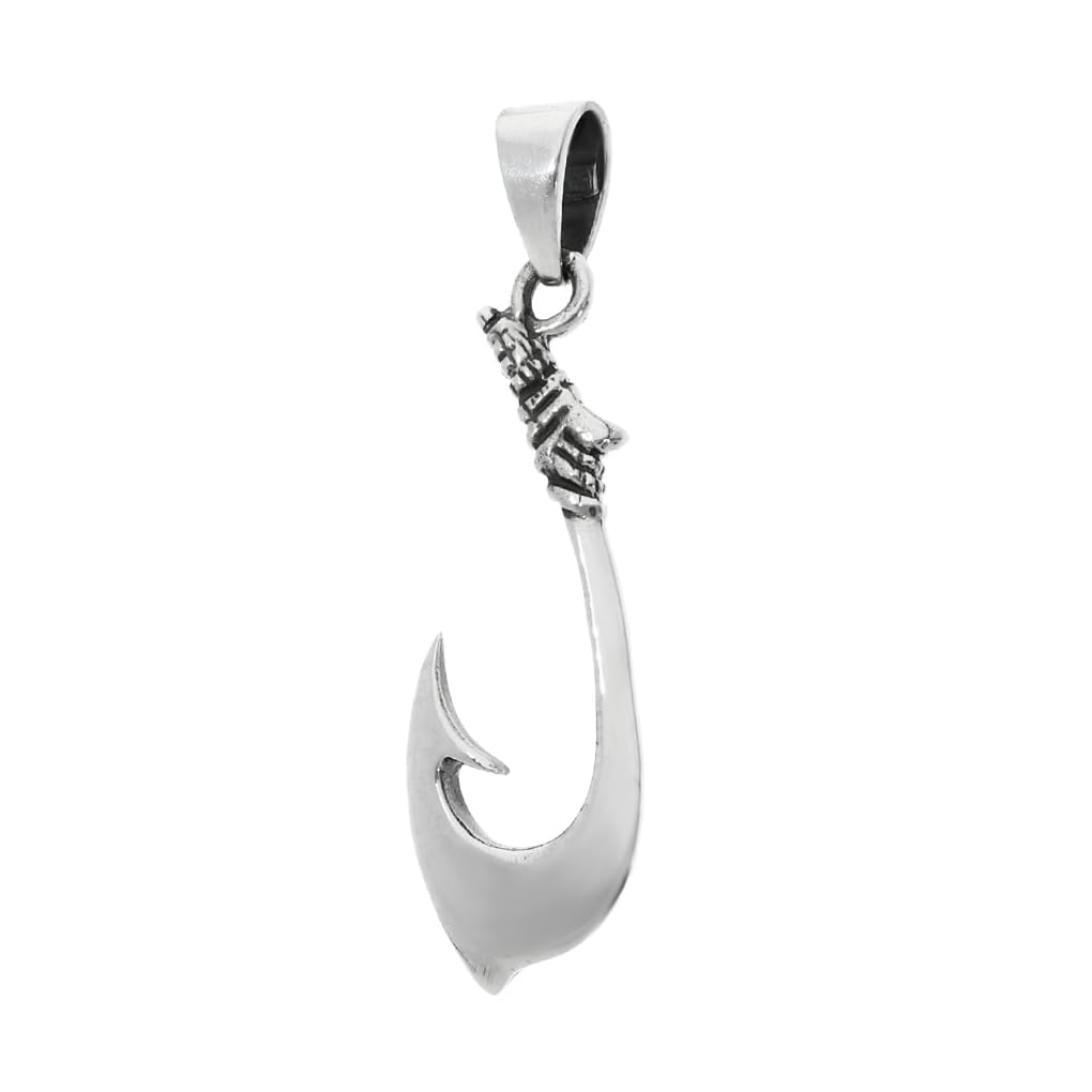 

[Shinjuku Gin no Kura] Fish Hook Pendant Top (No Chain) Charm for Men, 925 Sterling Silver, Marine, Sea, Refreshing, Amulet, Sailor, Fisherman
