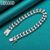 925 Sterling Silver 8mm Side Chain Bracelet Fashion Jewelry