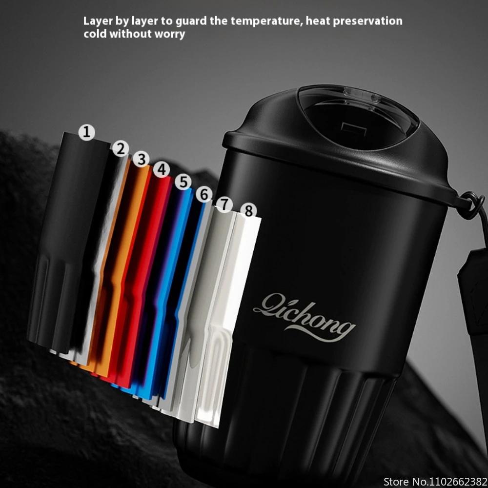 Tazza da caffè thermos con rivestimento in ceramica da 410 ml, a doppia parete in acciaio inossidabile, isolata sottovuoto, per caffè, tazza termica, tumbler, regalo
