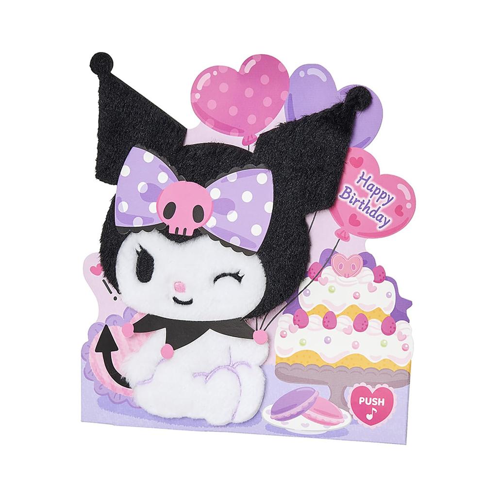 Sanrio Birthday Celebration Light Voice Kuromi Fluffy Message Card 652571 (SANRIO) &