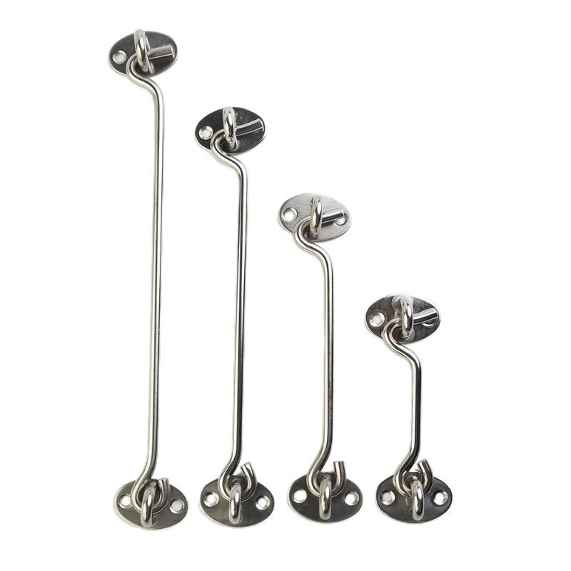 Latch Lock Cabin Hook Holder Cabin Hook Catch Holder Crescent Door Eye Latch Silent Window Lock Stainless Steel