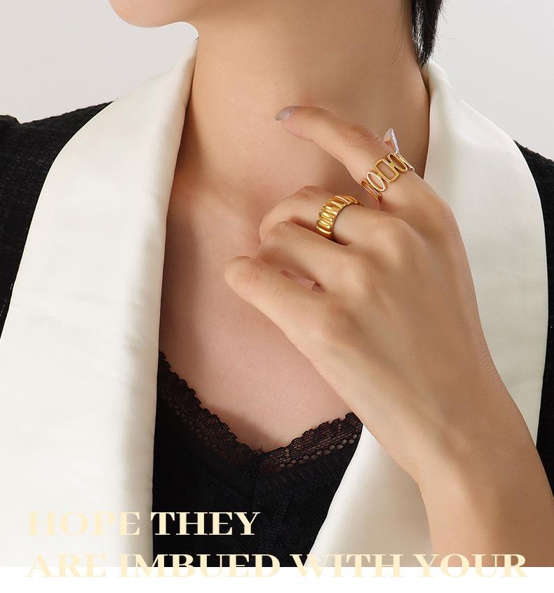 Exquisite Gold-Plated Titanium Steel Hoop Earrings - European Style, Non-Fading, Personalized Design