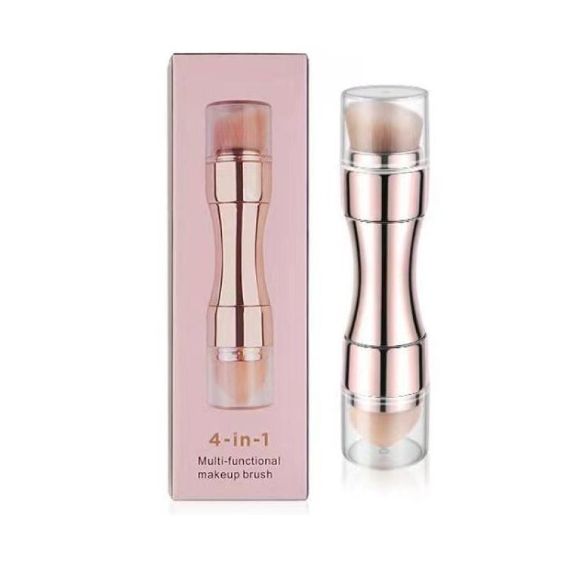 4 In 1 Makeup Brush Eyeshadow Eye Lip Face Concealing Blush Foundation Brush All In One Retractable Travel Size Makeup Brush