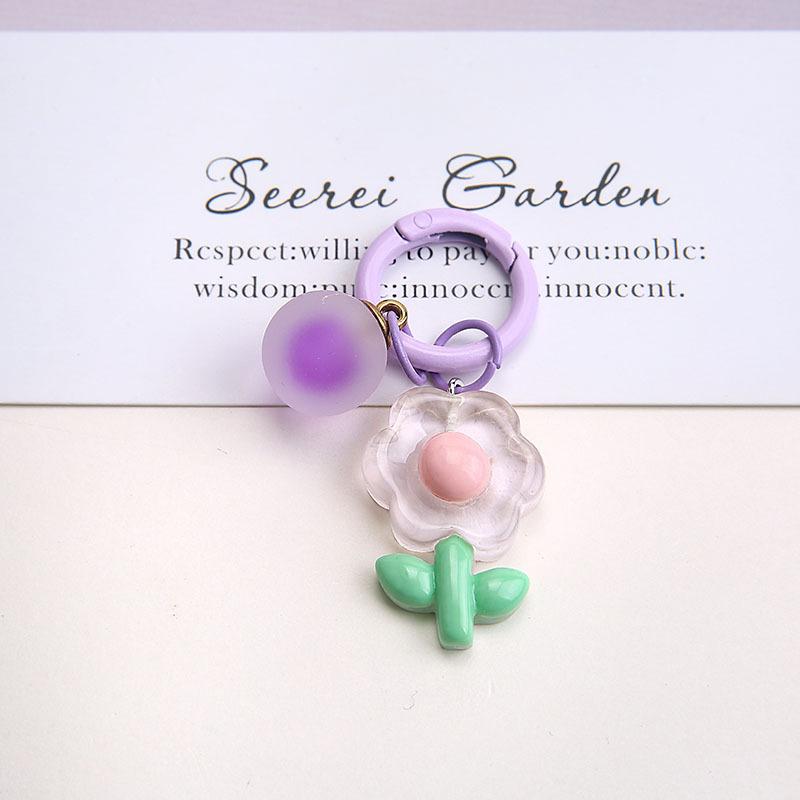 Colorful Cartoon Flower Keychain Pendant Exquisite Cute Flower Keychain For Women Girls Backpack Decoration Accessories Gifts