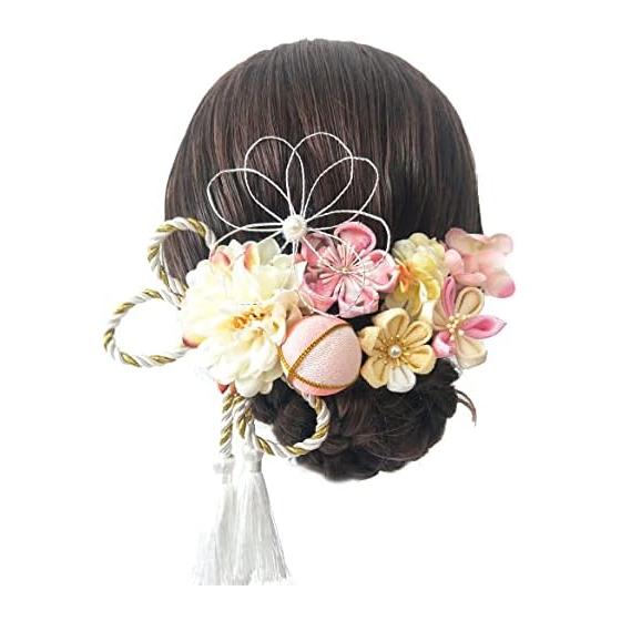 JZOON Handmade Tsumami Zaiku Hair Accessory for Shichi-Go-San, Coming-of-Age Ceremony, Yukata, Hakama, Kimono, Furisode, Japanese Traditional Wear,