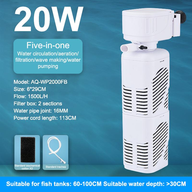 Aquarium Filter Pump Fish Tank Submersible Silent Air Oxygen Aerator Water Change Pump Aquarium Air Pump Wave Maker 220V