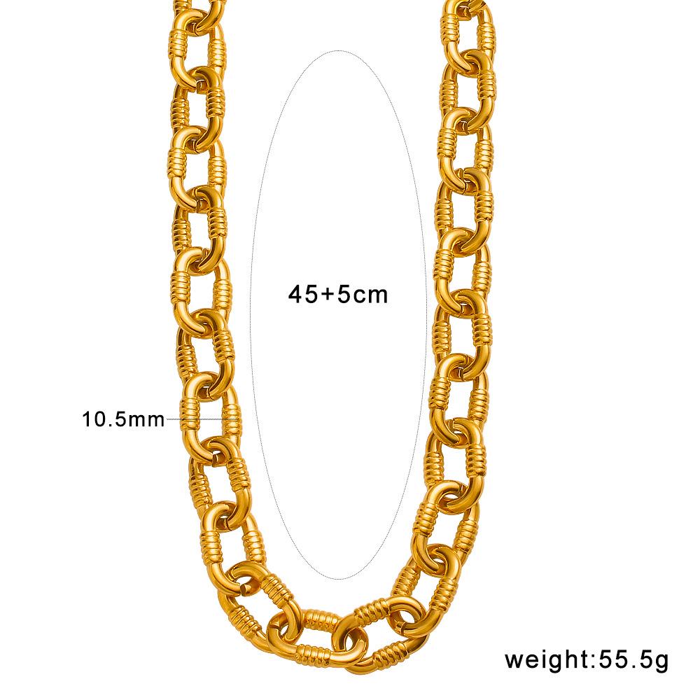 YueShi Punk Style Thick Chain Ring & Necklace Bracelet Set