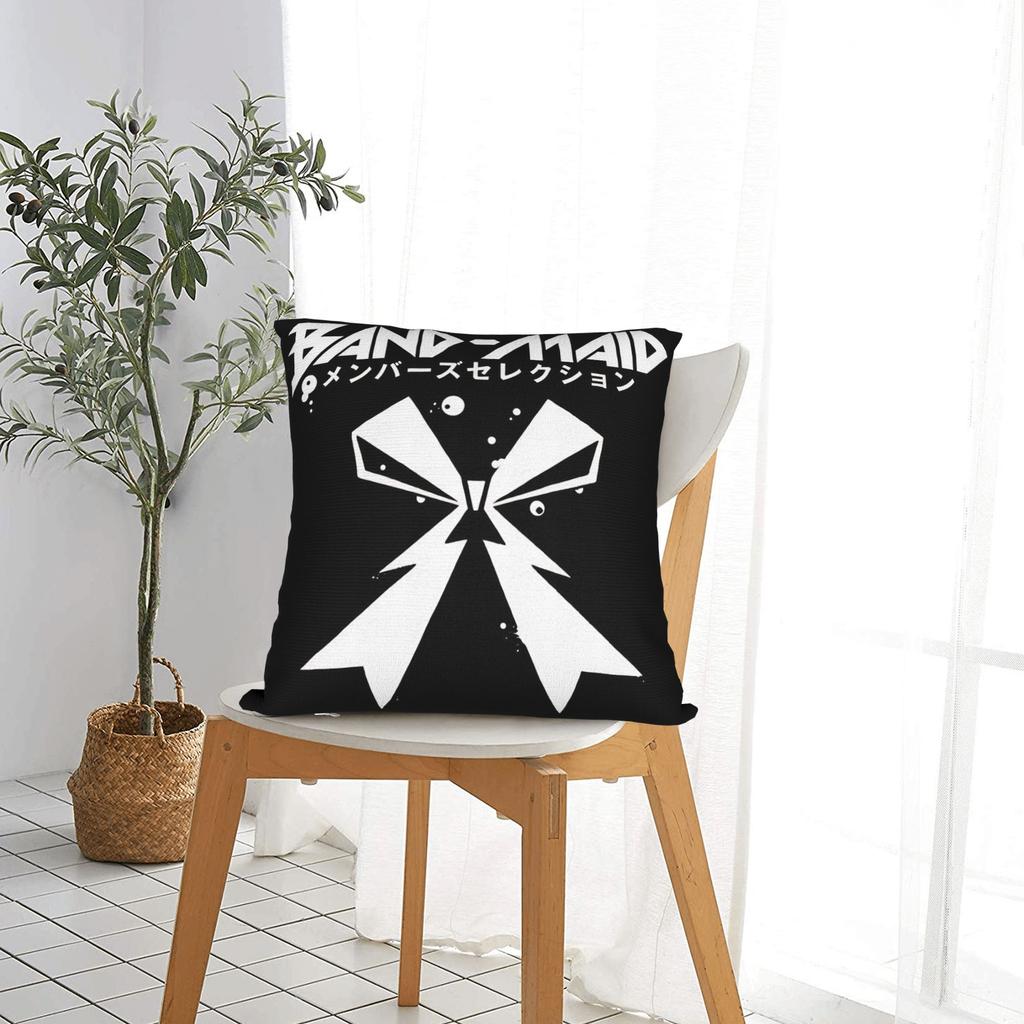 Needed Gifts Band Maid Japan Metal Square Pillow Case  Cushion Cover Fashion Polyester Decorative Pillowcase for Seat 40*40cm