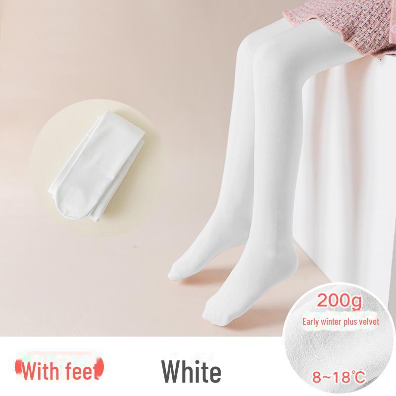 

Зимние танцевальные брюки для девочек из шерсти с рисунком «Коготь дракона» 1600D с белыми нейлоновыми носками S