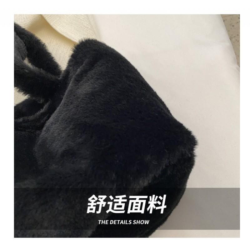 New Plush Bag Fashionable Portable Fluffy All-match Light Large-capacity Tote