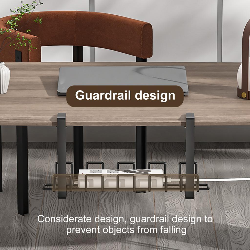 Under Desk Cable Tray - Under The Table Socket Cord Storage Holder Rack Outlet Organizer, Wire Cable Management for Office