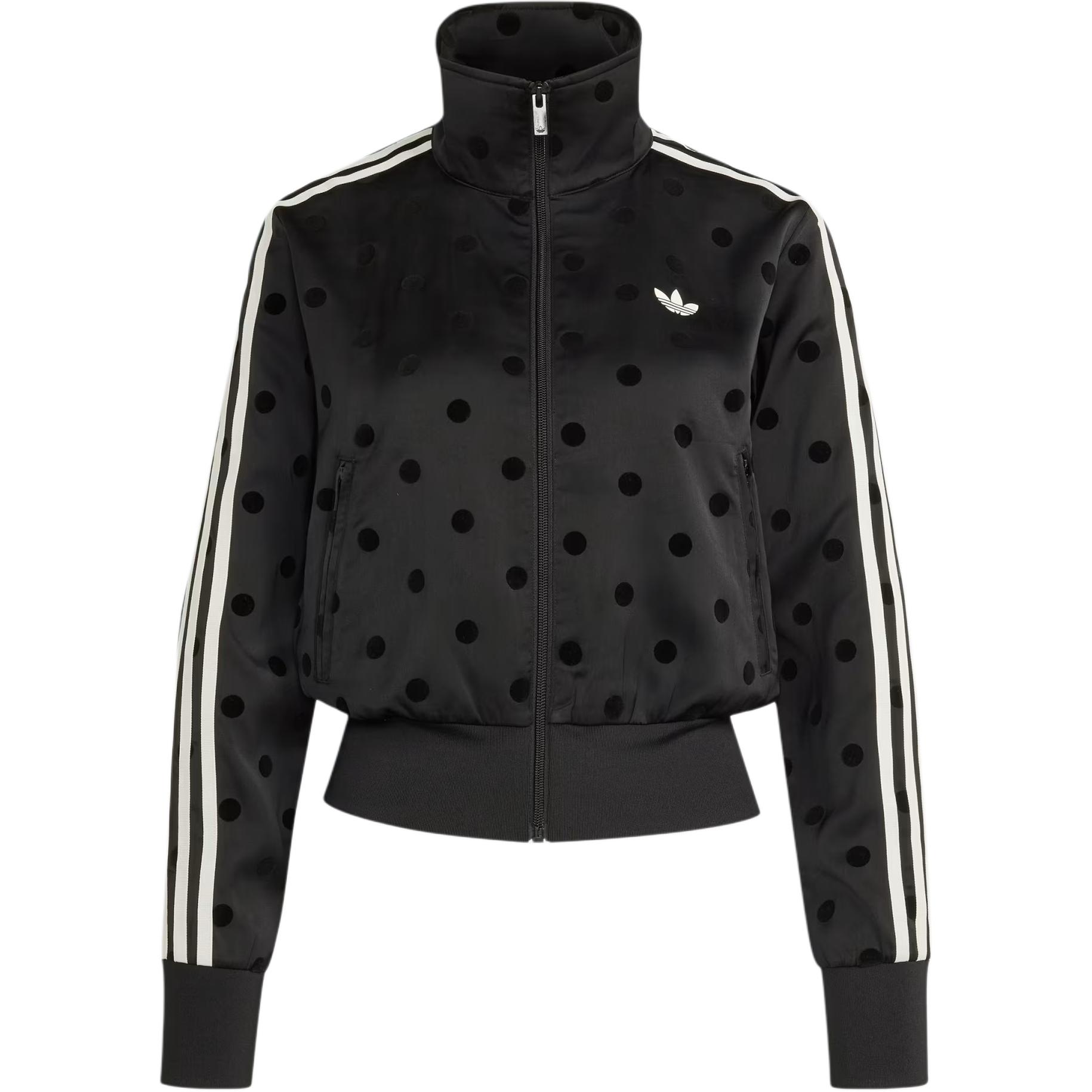 adidas Originals Women s Satin Polka Dot Track Jacket Black KV1166 XS