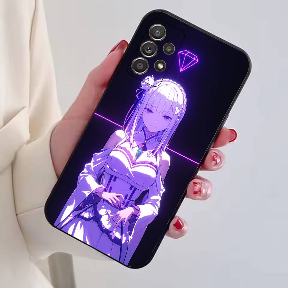 

Anime Cute Girl RE:Zero Emilia Phone Case For Samsung S25,S24,S21,S22,S23,S30,Ultra,S20,Plus,Fe,Lite,Note,10,Black Cover Samsung S22ULTRA5G