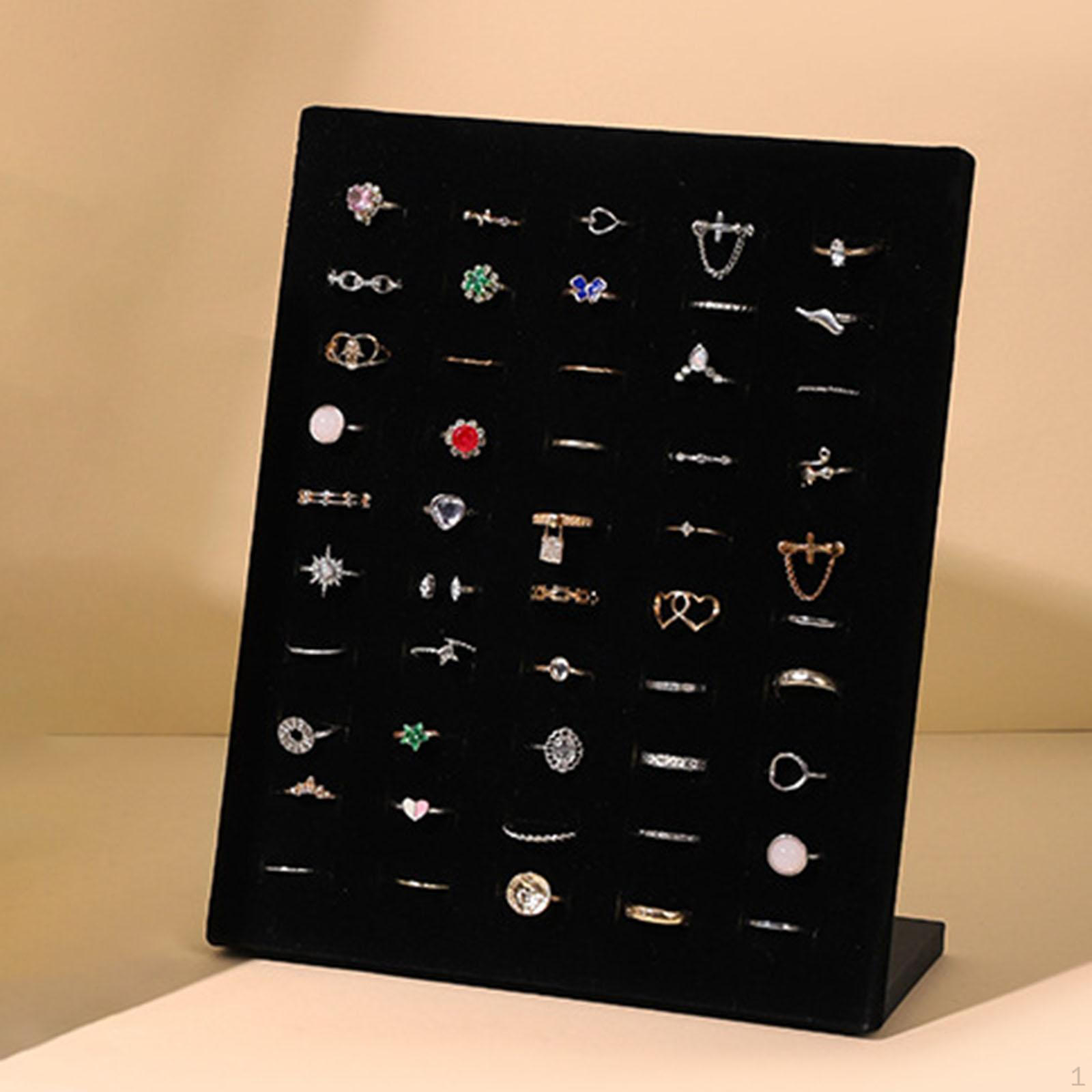 

Дисплей Кольца Держатель Тарелка Органайзер для хранения ювелирных изделий Вертикальный для ожерелий чёрный