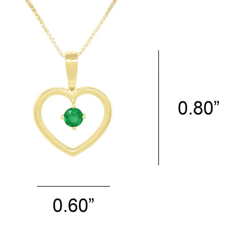 Natural Colombian Emerald, May Birthstone Solitaire Necklace Gifted Pendant