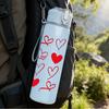 1PC Simple Red Hearts Collage Graphic,750ml Color Plastic Sports Water Bottle,Leakproof Flip Straw Lid,Suitable for Sports Office Home Use