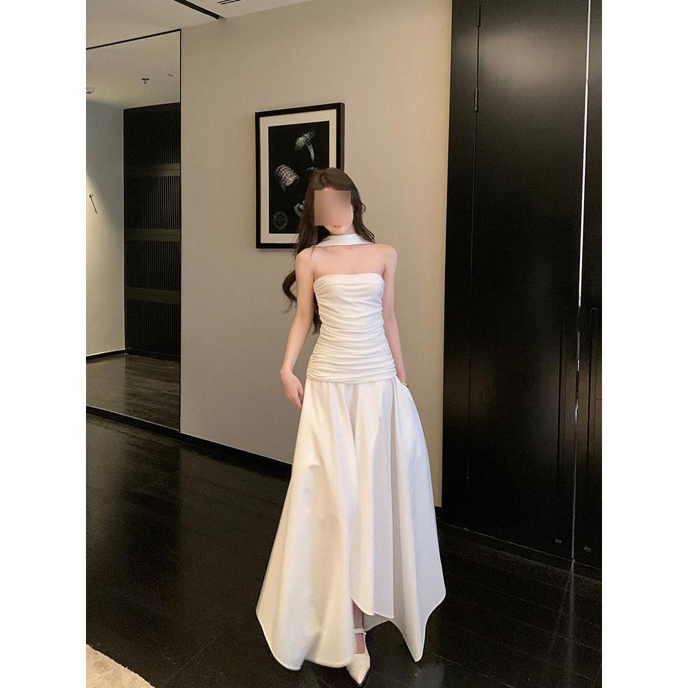 Romantic Atmosphere Around Sleeveless Tube Top Dress Women's High-end Vacation Long Dress Dress Birthday Dress Temperament New