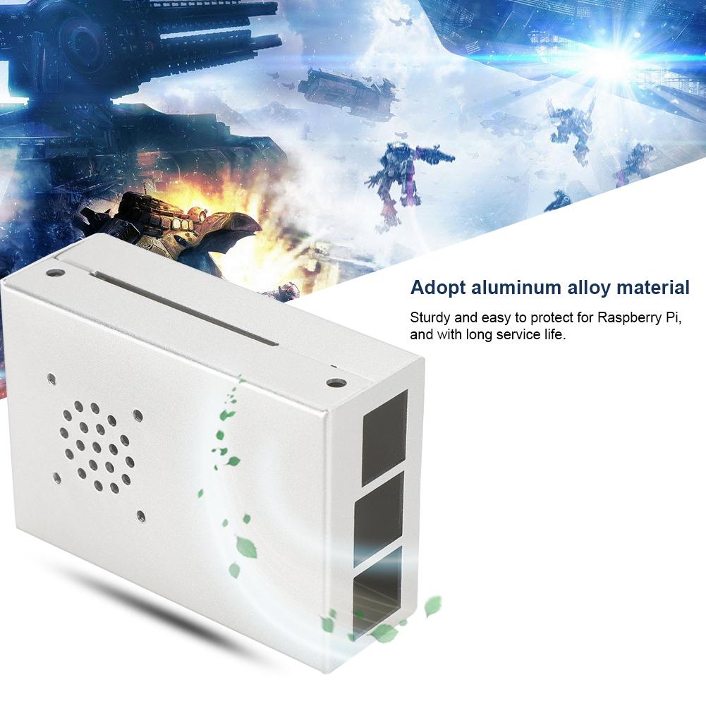For Raspberry Pi 4B High Quality Protective Aluminum Alloy Metal Porous Case Cover Enclosure Silver