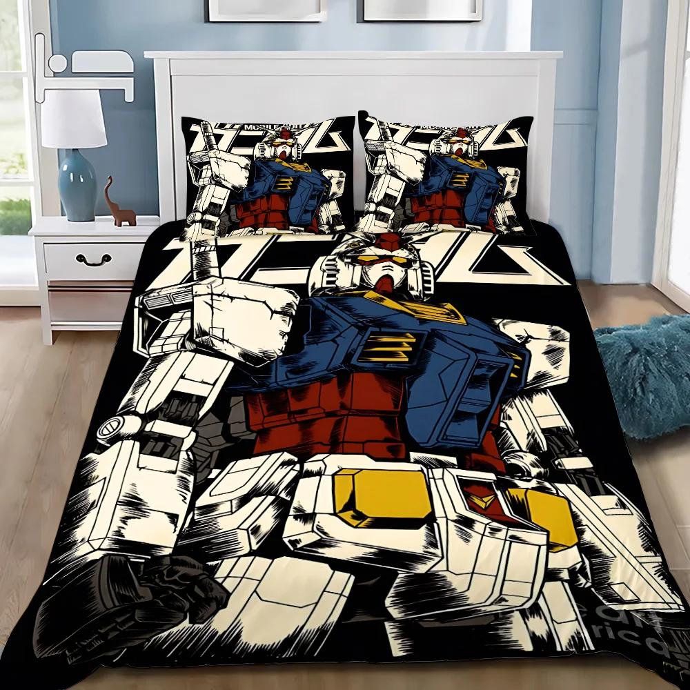 Soft Duvet Cover Pilowcase Mecha GundamS Beding Set Anime Adult People Boy Girl Bedrom Decoration Children Gift Single Double Large Sized Dimensions
