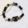 Trendy Lucky Cat Bracelet Natural Stone Cute Beads Bangle Adjustable Hand Chain