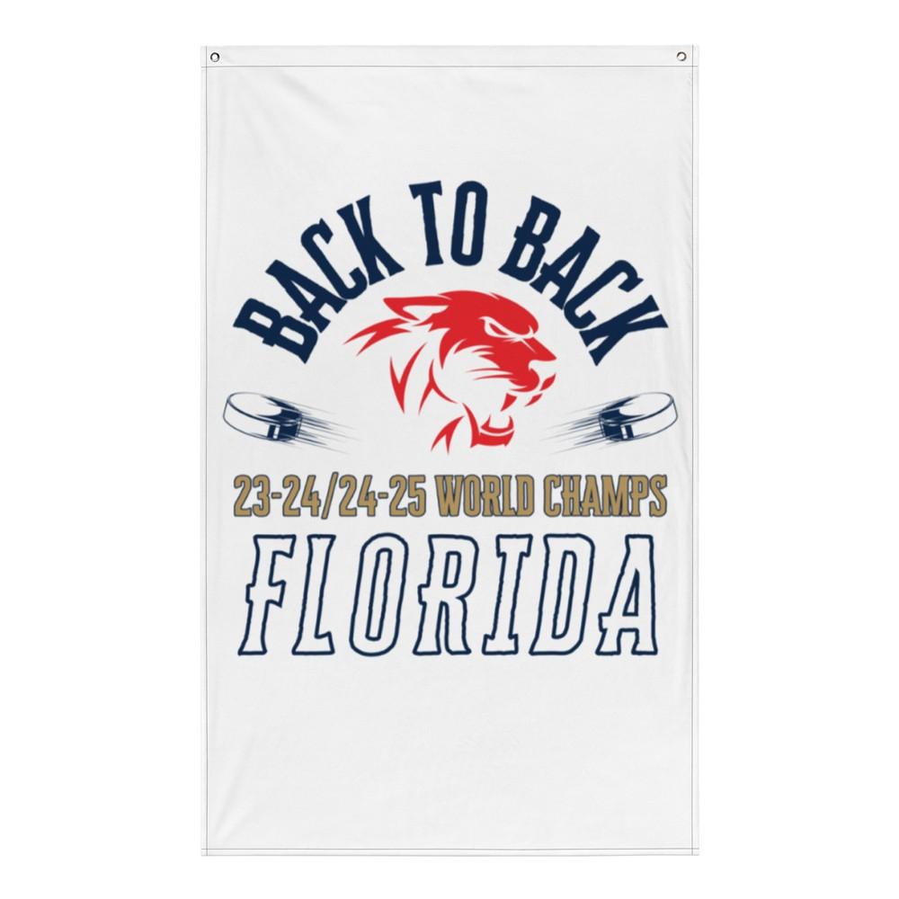 Panthers World Champs Banner Back to Back Flag Florida Hockey Banner Man Cave Unisex T-Shirt XL