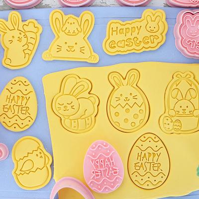 8Pcs/Set Easter Biscuits Stencils Anti-rust Minimalist Biscuits Template For Home Cooking Tool