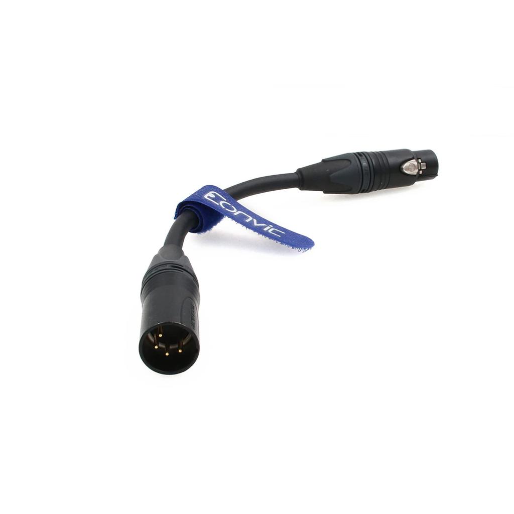 Eonvic 4-Pin XLR Male to 3-Pin XLR Female 24V DC Power Cable for Cameras (4-Pin XLR Male to 3-Pin XLR Female, 20CM)