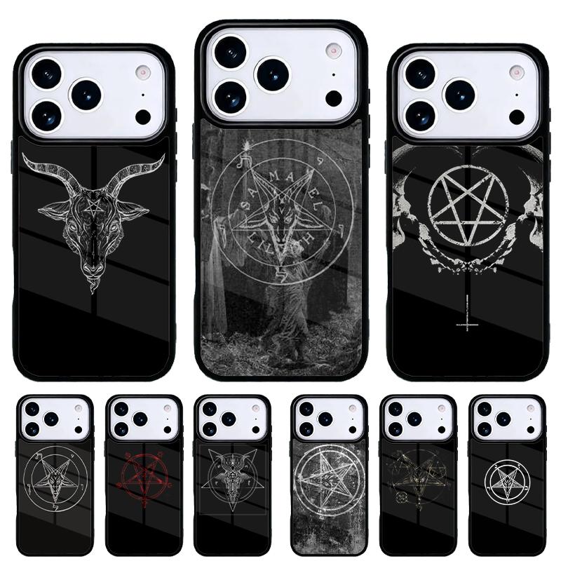 Satanic Pentagram Baphomet Phone Case for iPhone 17 Air 16e 15 14 13 Pro Max Back Cover for 12 11 Pro Coque