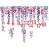 decalmile Purple Hanging Vine Double Sided Window Clings Wisteria Flower Leaf Window Decals Anti-Collision Glass Doors Window Stickers