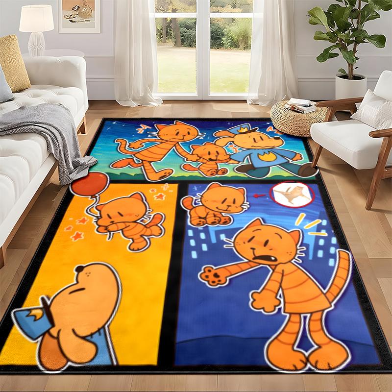 Dog Man Carpet Door Mat for Living Room or Bedroom Protective Mat Under Chair Office Decoration Christmas Gift Birthday Present