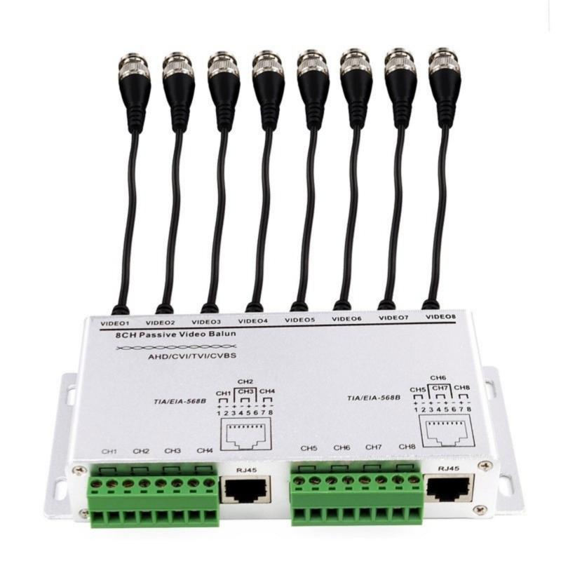 Economical 8CH Passive Video Balun Transceiver for CCTV Systems for HDCVI TVIAHD Cameras Efficient Signal Transfer