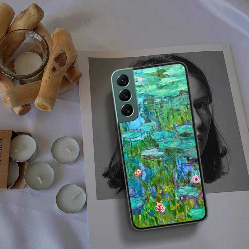 Claude Monet Garden Lotus Bridge Phone Case For Samsung A02 A03 A03S A04 A04S Galaxy A55 A35 A25 A15 S10 Lite A9 A8 A7 A6 Plus A
