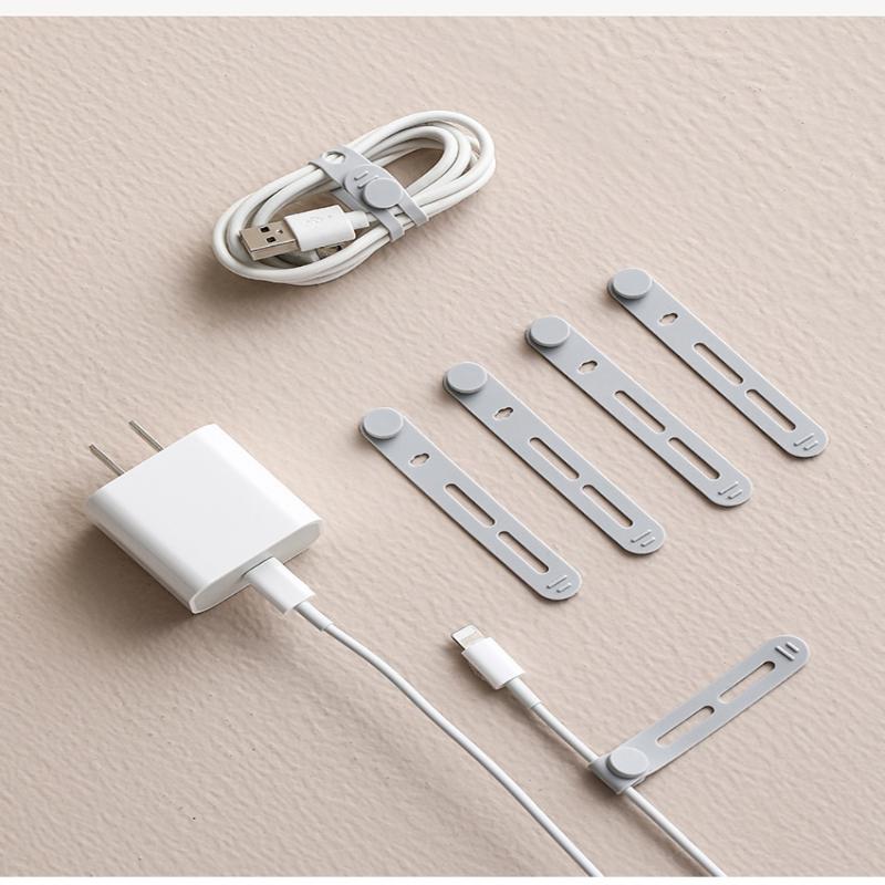 10 Pcs Creative Silicone Cable Organizer Data Cable Headphone Cable Storage Charging Cable Sorting Multifunctional Winder Strap