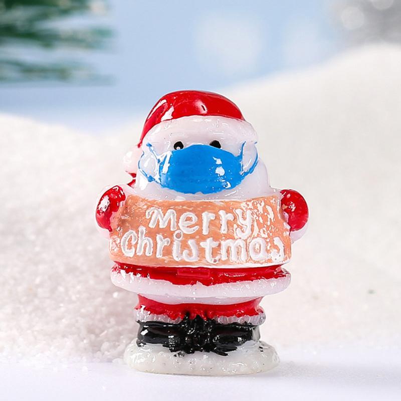 Resin Artificial Ornaments Cute Snowman Santa Claus Micro Landscape Layout Props Bonsai Decoration